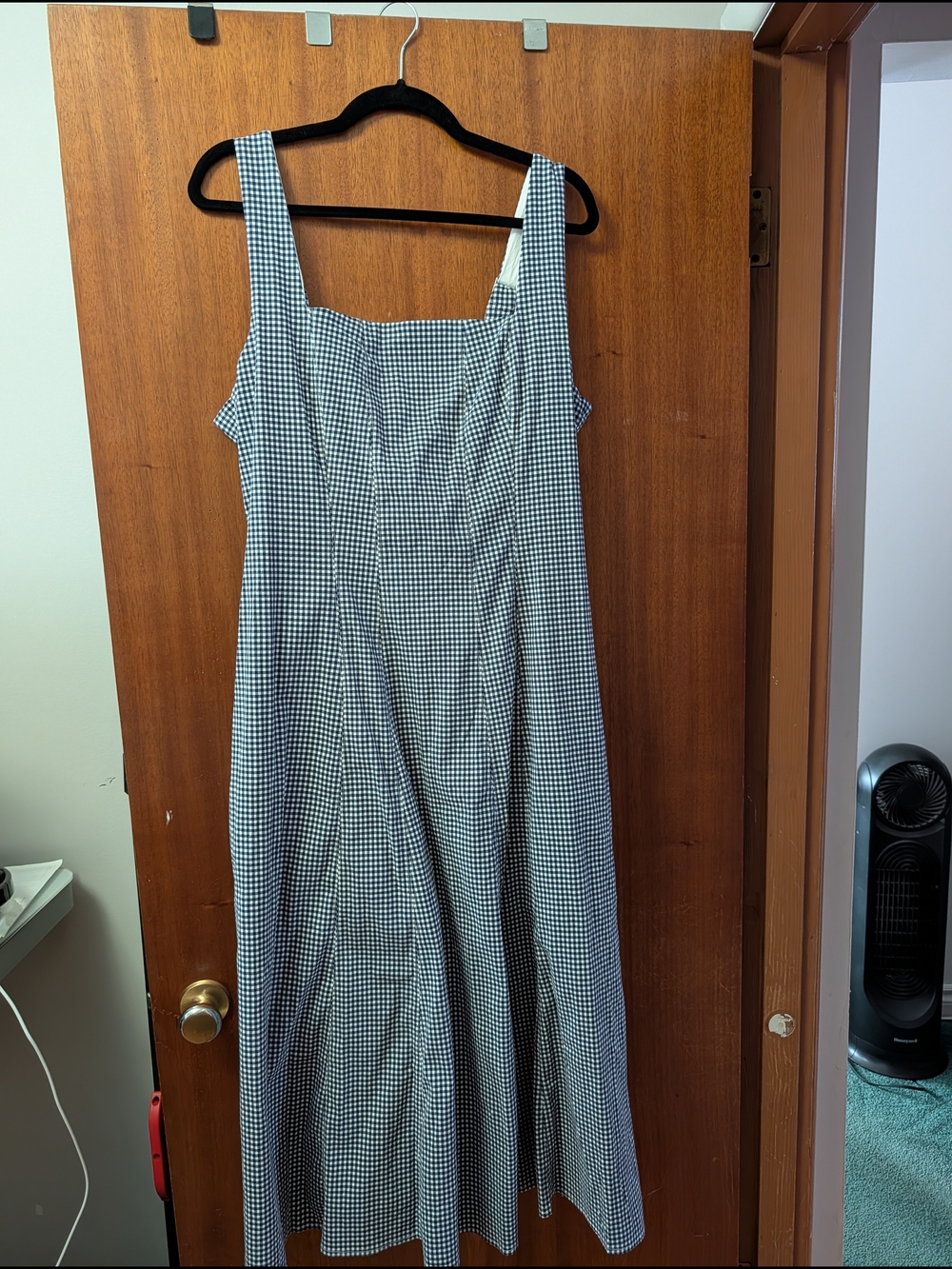 Abercrombie & Fitch Blue and White Gingham Midi Dress